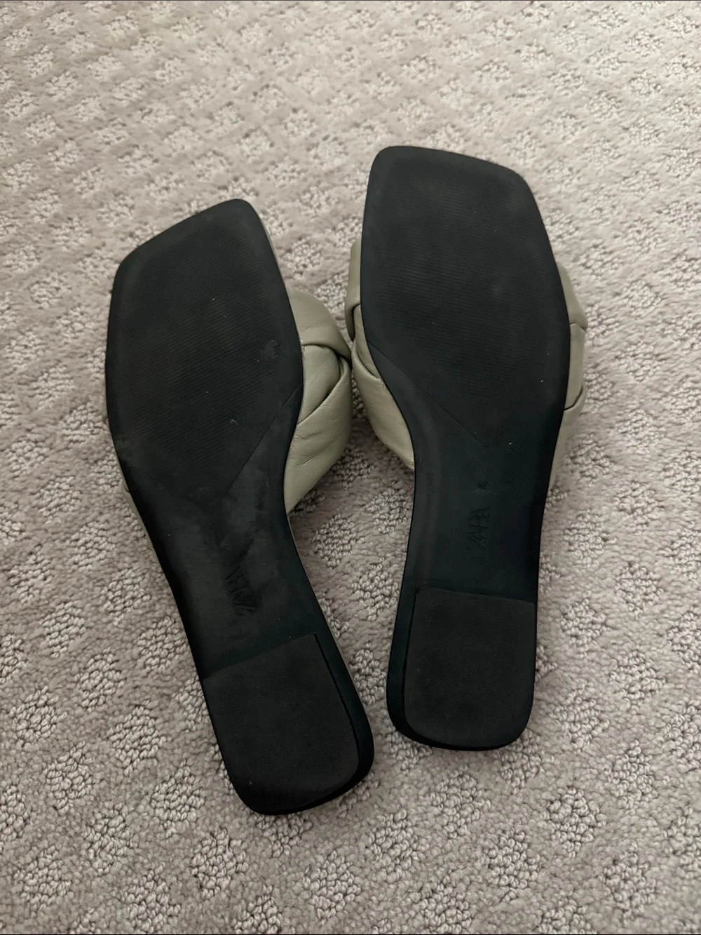 Zara Olive Braided Slide Sandals - Picture 2 of 5